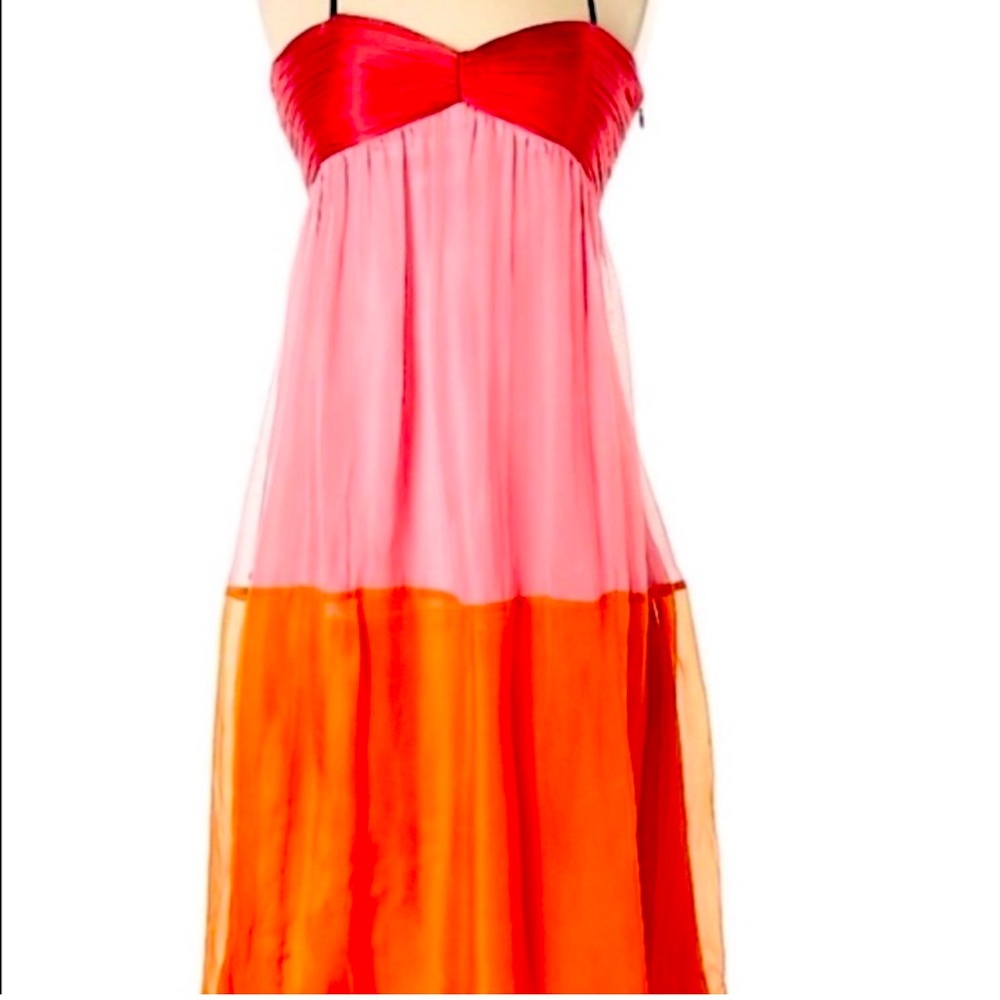 RARE Colorblock silk dress Laundry by design Shelli Segal NWT sz 4 - Picture 2 of 7
